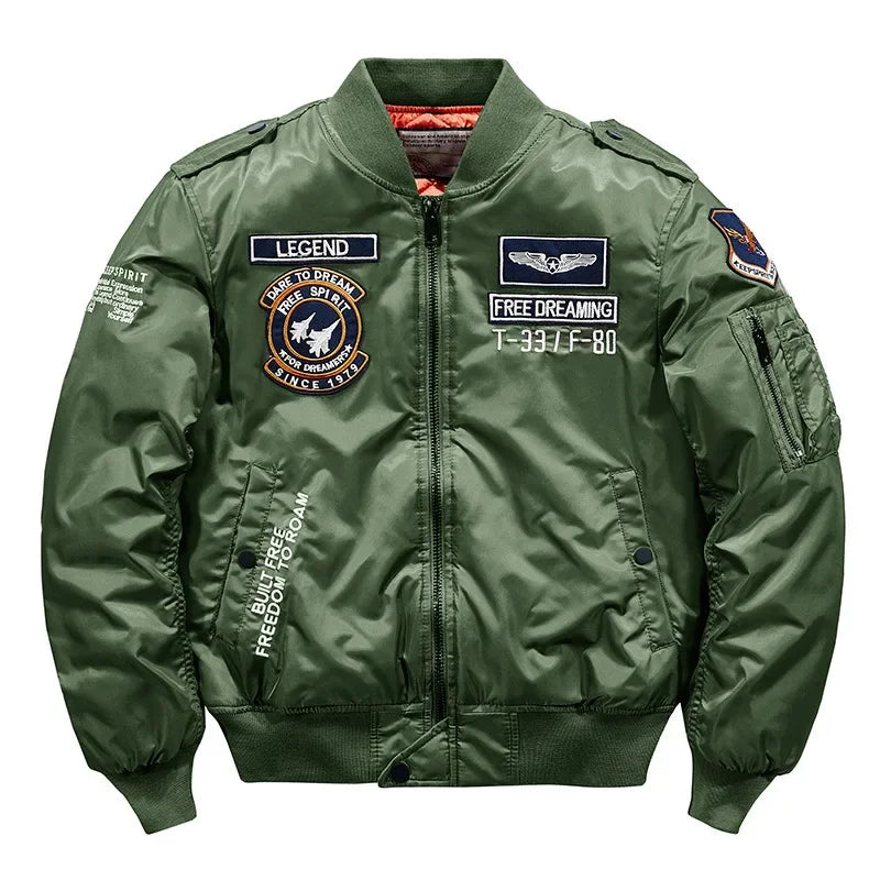 Men Thick Warm MA-1 Bomber Jacket