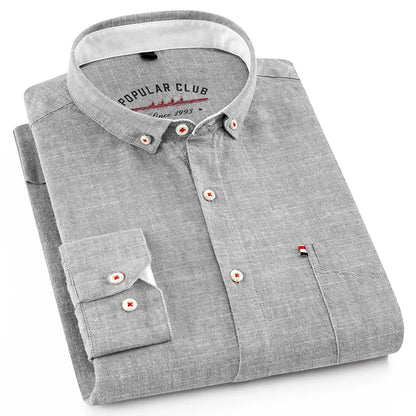 Men Cotton Linen Long Sleeve Shirt