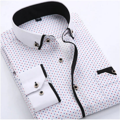 Men Printed Long Sleeve Dress Shirt