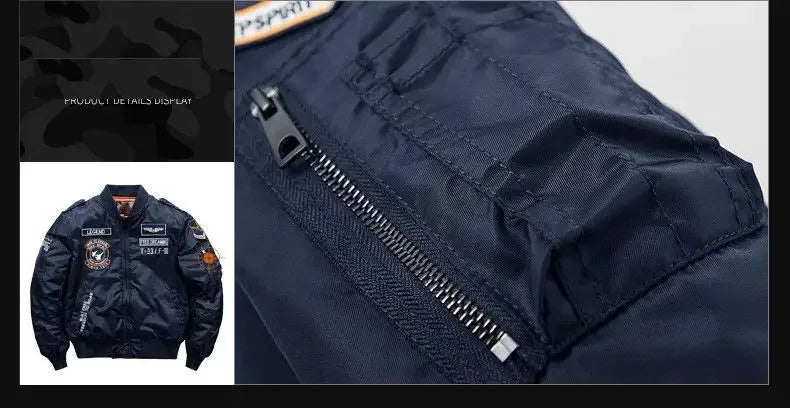 Men Thick Warm MA-1 Bomber Jacket