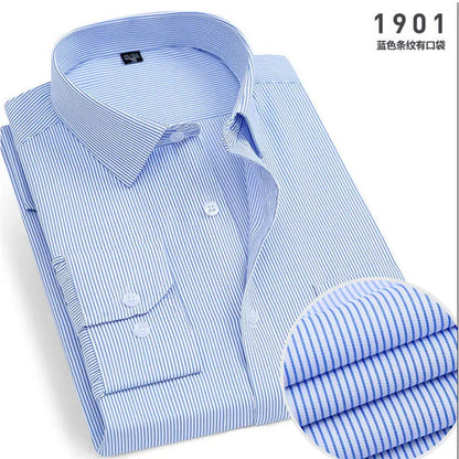 Men Striped Long Sleeve Business Shirt - Non-Iron