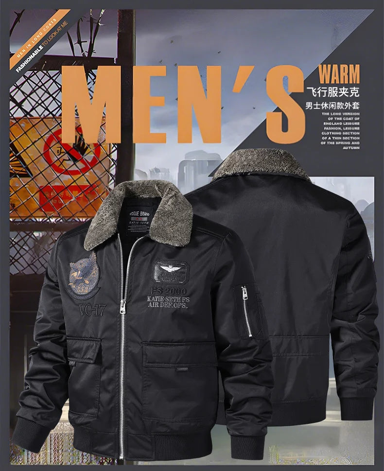 Men Thickened MA-1 Baseball Jacket