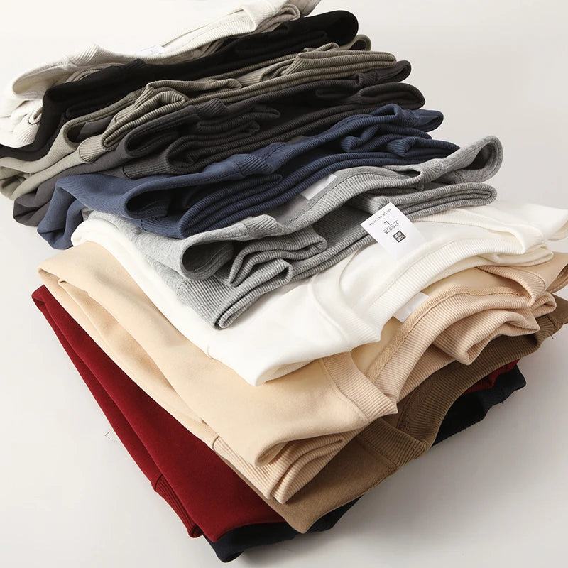 Men's Business Casual Long Sleeve T-Shirt - Solid Colour O-Neck Top