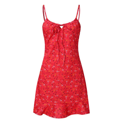 Women's Floral Print Camisole Dress - Summer Casual Mini Dress