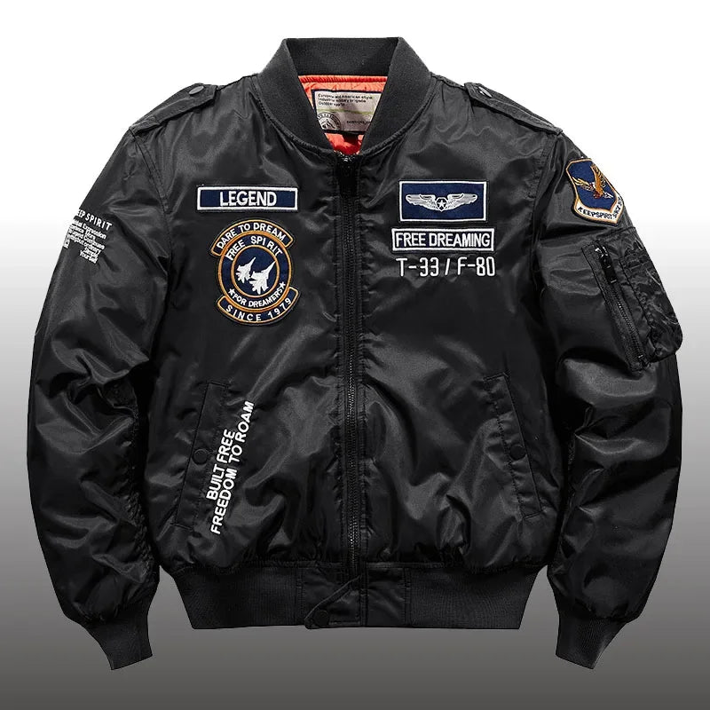 Men Thick Warm MA-1 Bomber Jacket