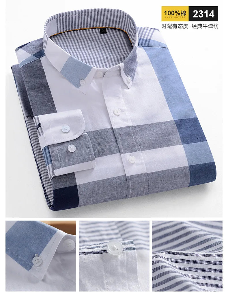 Men 100% Cotton Oxford Button Down Shirt