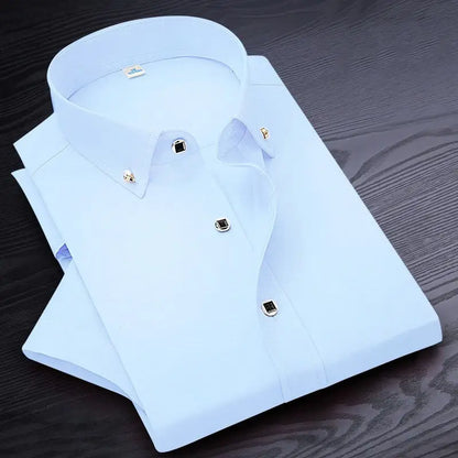 Men Non-Iron Short Sleeve Dress Shirt