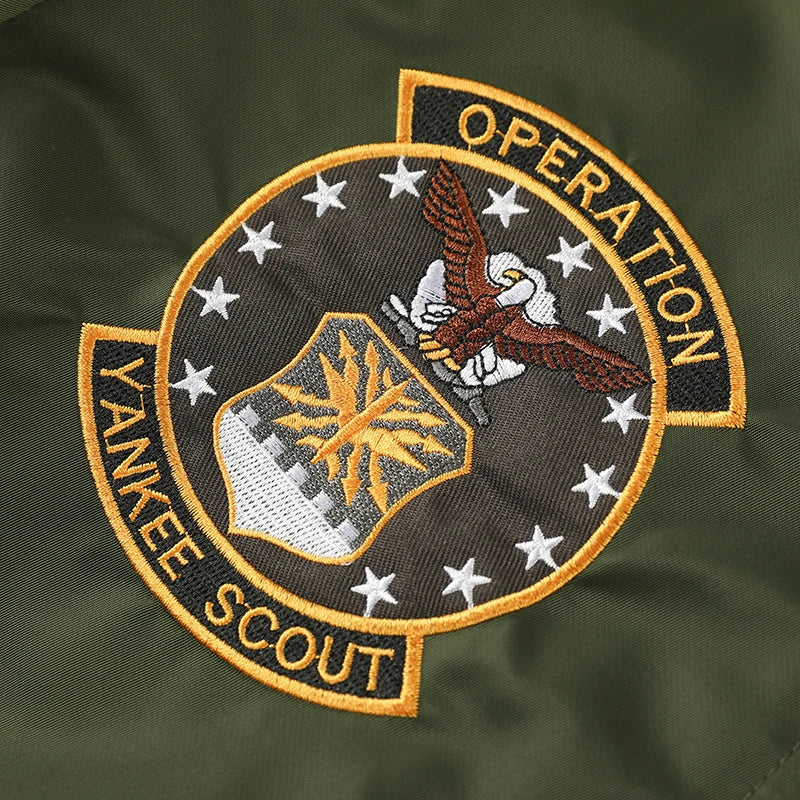 Men Embroidered Eagle Flight Jacket