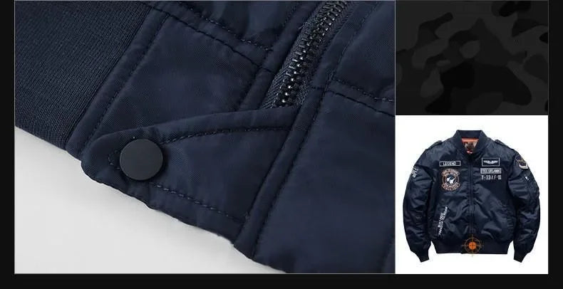 Men Thick Warm MA-1 Bomber Jacket