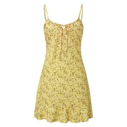 Women's Floral Print Camisole Dress - Summer Casual Mini Dress