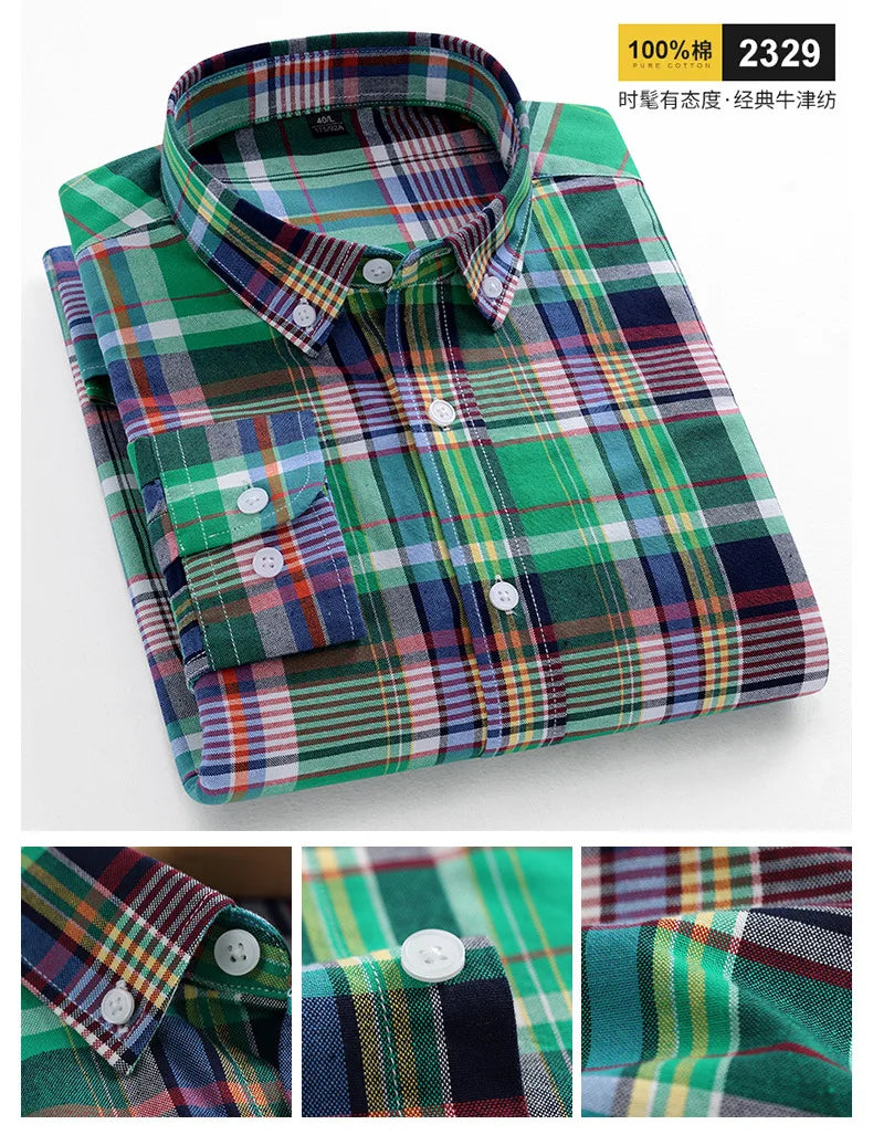 Men 100% Cotton Oxford Button Down Shirt