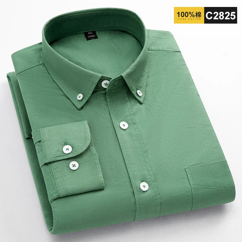 Men 100% Cotton Oxford Button Down Shirt