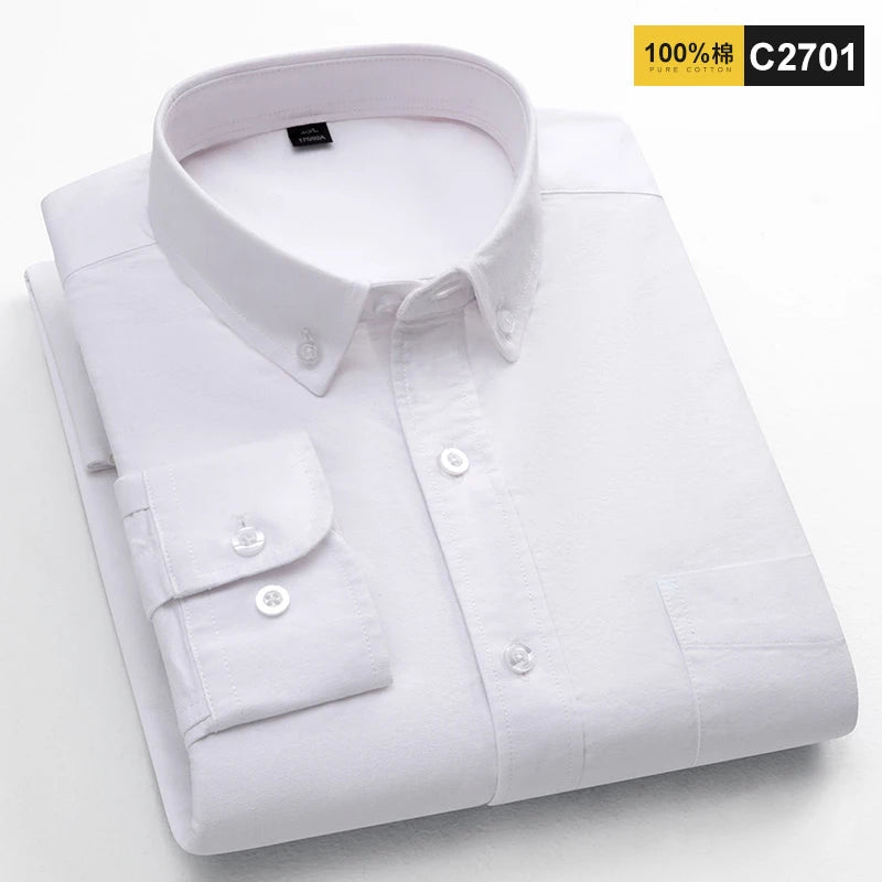 Men 100% Cotton Oxford Button Down Shirt