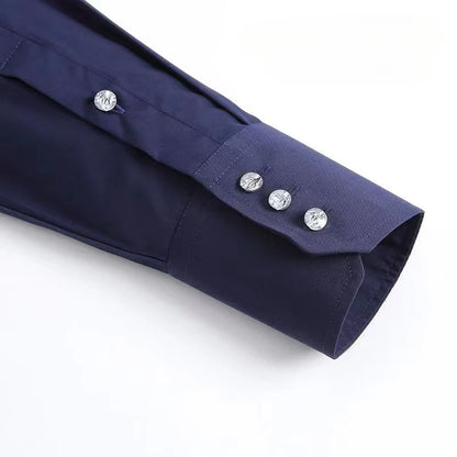 Men Stretch Anti-Wrinkle Long Sleeve Dress Shirt