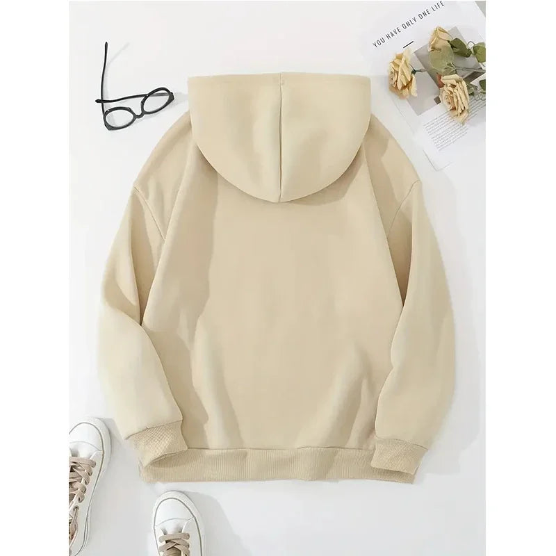 Women's Cute Black Kitty Hoodie - Kawaii Cat Print Sweatshirt