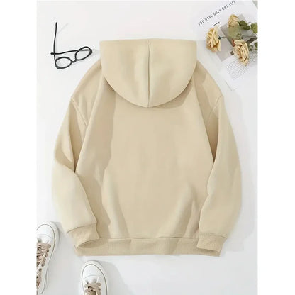 Women's Cute Black Kitty Hoodie - Kawaii Cat Print Sweatshirt