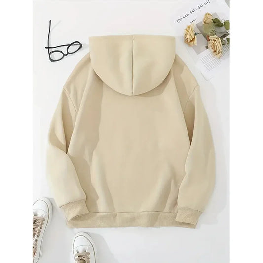 Women's Cute Black Kitty Hoodie - Kawaii Cat Print Sweatshirt