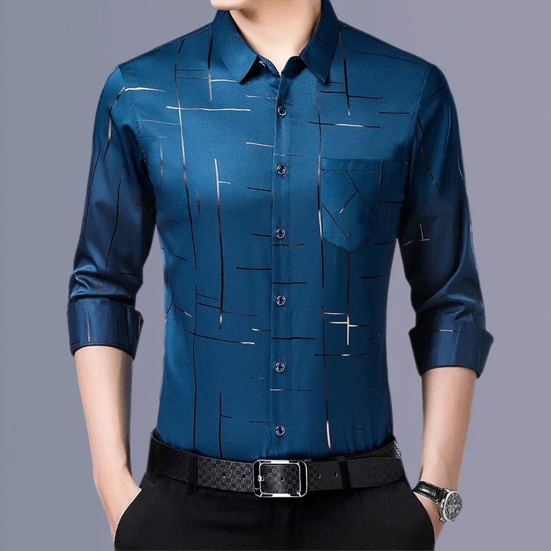 Men Printed Long Sleeve Casual Shirt - Non-Iron