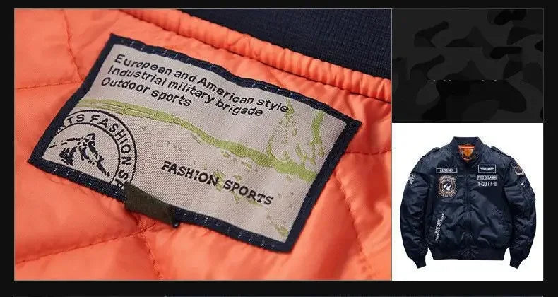 Men Thick Warm MA-1 Bomber Jacket