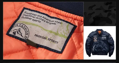 Men Thick Warm MA-1 Bomber Jacket