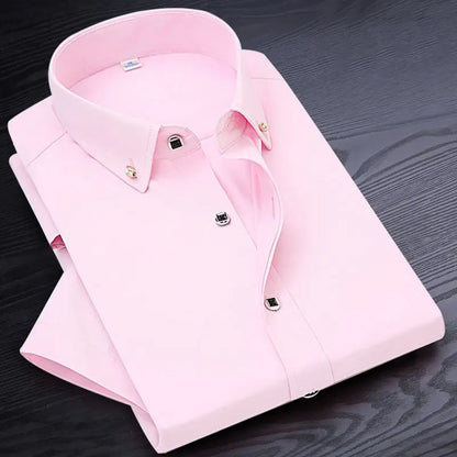 Men Non-Iron Short Sleeve Dress Shirt