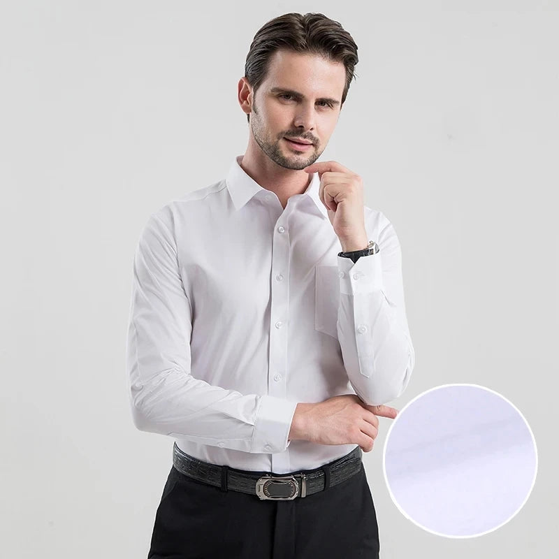 Men 100% Cotton Long Sleeve Dress Shirt