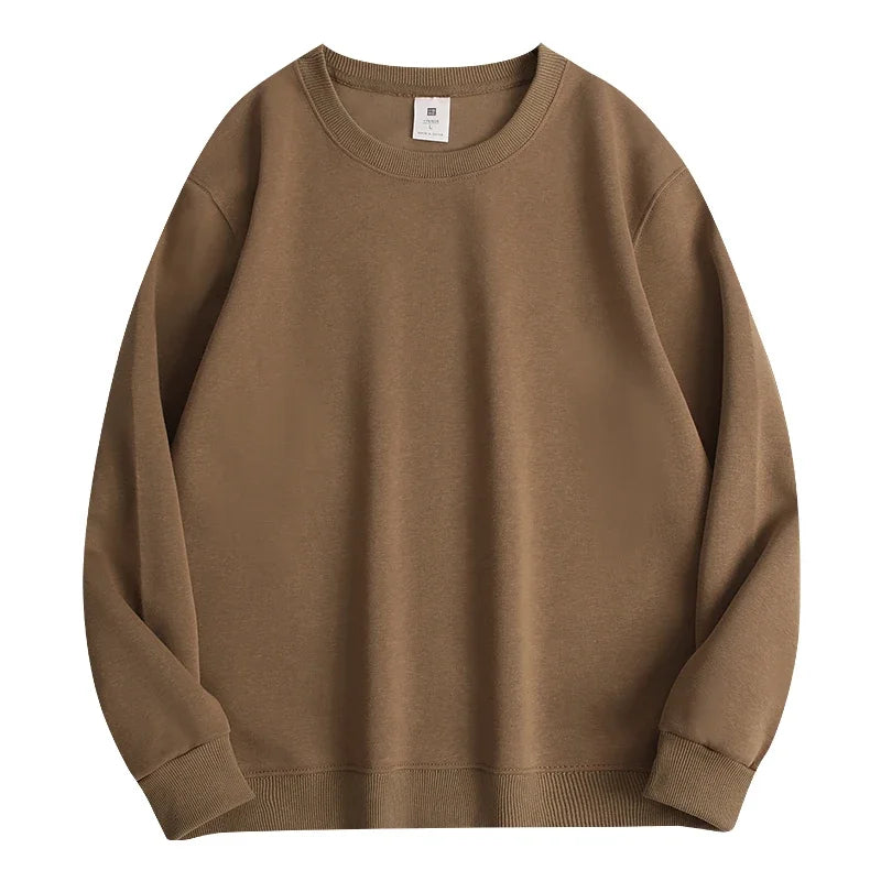 Men's Business Casual Long Sleeve T-Shirt - Solid Colour O-Neck Top