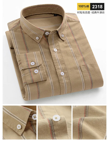 Men 100% Cotton Oxford Button Down Shirt