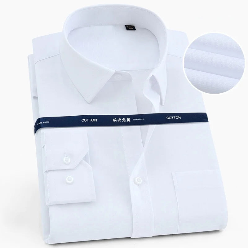 Men 100% Cotton Long Sleeve Dress Shirt