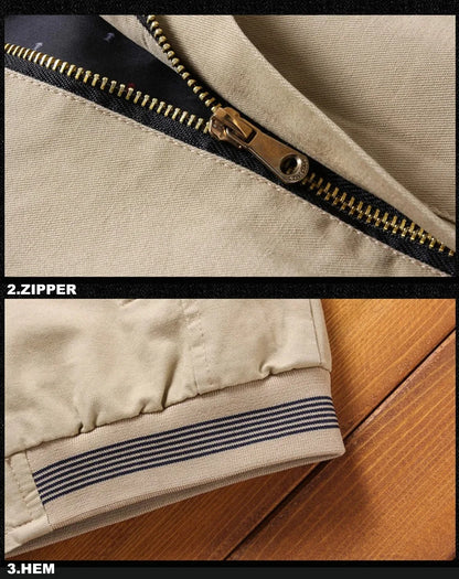 Men Fleece Lined Zip Up Baseball Jacket