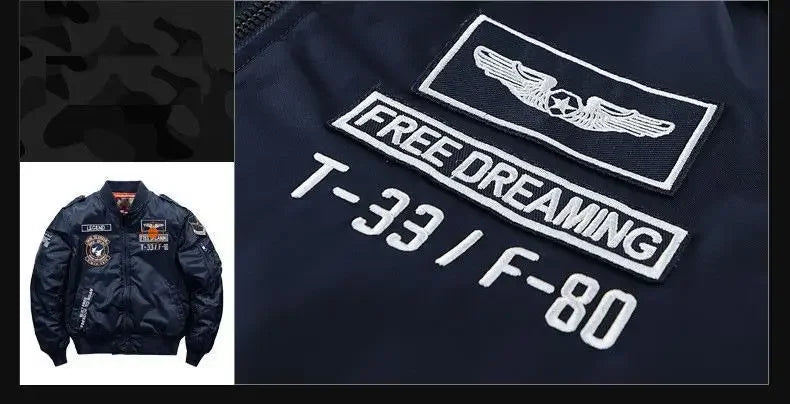 Men Thick Warm MA-1 Bomber Jacket