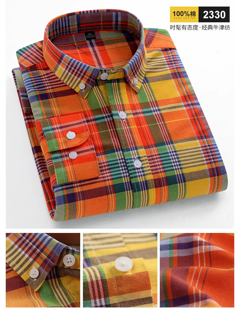 Men 100% Cotton Oxford Button Down Shirt